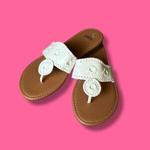 Women's White and Tan Sandals Size 7.5W